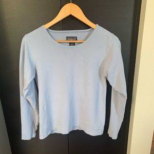 Patagonia Long Sleeve Shirt Top in Light Blue